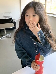 DAZY Girl's Plus Size Denim Jacket And Outerwear, Fall Clothes - Dark Wash - View 6