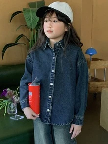 DAZY Girl's Plus Size Denim Jacket And Outerwear, Fall Clothes - Dark Wash - View 3