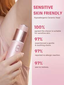 SHEGLAM HAIR Smooth Moves Dual-Head Electric Bikini Trimmer,Dual-Head Women Body Electric Shaver, Fast,Gentle & Smooth,Built-In LED Light & IPX7 Waterproof,Dry Shave/Wet Shave,No Nicks/Cuts,No Ingrown Hairs & No Razor Burn,Universal Voltage,Suitable For Leg,Armpit,Bikini Area,Cheek,Upper Lip,Chin - Pink - View 8
