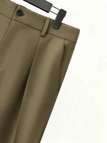 HUEFORM Men's Solid Color Single-Breasted Long Sleeve Jacket And Pants Casual Suit Set - Khaki - View 4