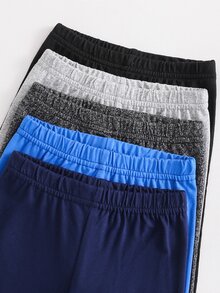 SHEIN Playful Pals 男嬰純色休閒保守牛仔上衣與長褲套裝，家庭配色派對款，黑色、灰色、藍色、深藍色 - 彩色 - 查看 7