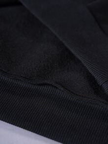 STYNVO 男士純色長袖口袋設計休閒連帽衫 - 黑色 - 查看 5