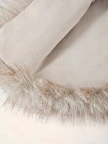 BamGleam YK2 Sexy Elegant Girl With A Revealing Neck And Back Design. Front Middle Tie Straps, Style For A Fur Vest-Style Top. Going Out Brown Winter - Khaki - View 11