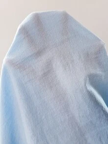 Snug Reverie طقم بيجامة نسائي رومانسي منعش من القطن 100% لفصلي الربيع والخريف، كارديجان بأزرار مع كشكشة وأكمام طويلة وقمة وبنطال بجيوب، ملابس منزلية من قطعتين - أزرق فاتح اللون - مشاهدة 3