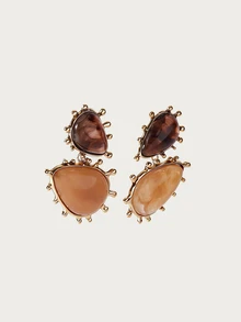Glisma 1 Pair Retro Baroque Geometric Resin Charm Drop Earrings, Women's Party/Gift Accessories - Geometric Resin Earrings - View 4