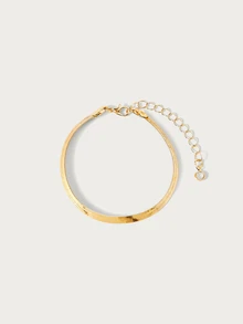 Glisma 5pcs/Set Elegant Stackable Gold Tone Bracelets, Suitable For Women's Daily Wear (Random Bead Quantity, Fixed Length) - Gold 5-pack - View 10