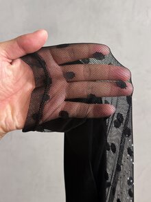 Veslaya 大码女式性感透明紧身裤 - 黑色 - 查看 8
