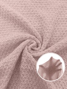 SHEIN Women's Solid Color Batwing Sleeve Long Sleeve Cardigan Fall Winter Cloth For Women - Pink - View 5