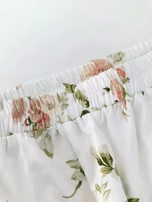 Linhara CURVE Versatile Premium Floral Print Plus Size Women's Pocket Trousers - Multicolor - View 7
