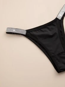 Snug Zone 7件套舒适性感女士内衣，含装饰内裤 - 黑色 - 查看 6