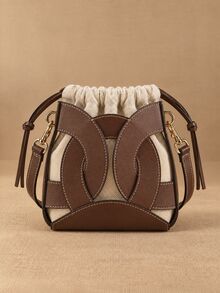 Travachic New Drawstring Closure Mini Bucket Bag For Women, Brown Vintage Versatile Shoulder/Crossbody Small Purse - Brown - View 1