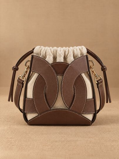 Travachic Geantă mică cu închidere cu șnur, nouă, pentru femei, maro, vintage, versatilă, de umăr/crossbody