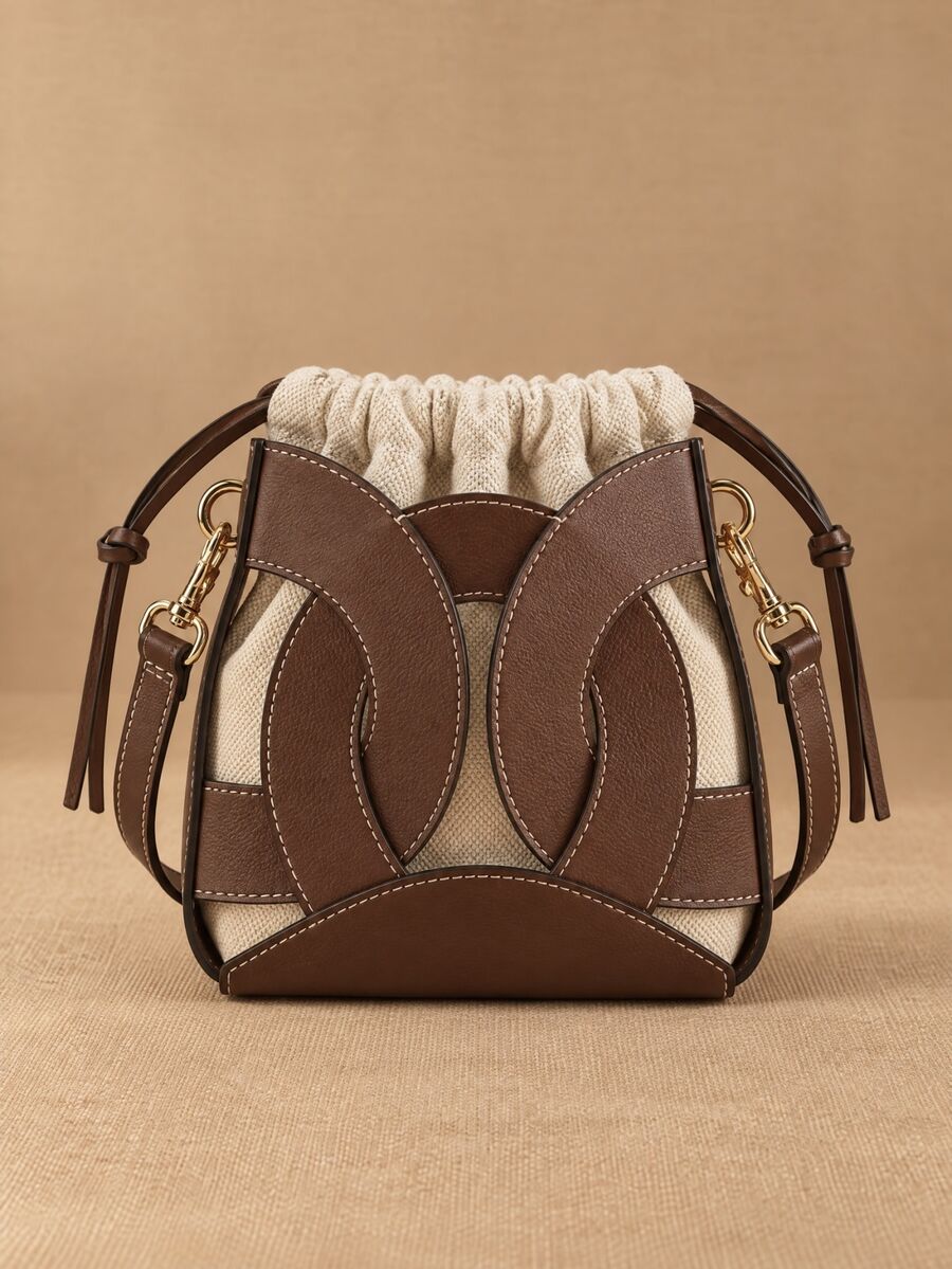 Travachic New Drawstring Closure Mini Bucket Bag For Women, Brown Vintage Versatile Shoulder/Crossbody Small Purse - Brown - View 1