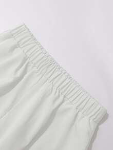 INAWLY 2pcs Women Casual Solid Color Shirt And Pants Set, Autumn - White - View 7