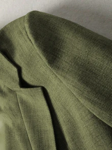 SHEIN LUNE Grey Striped Patchwork Long Sleeve Lapel Women's Blazer Fall Cloth For Women - Green - View 3