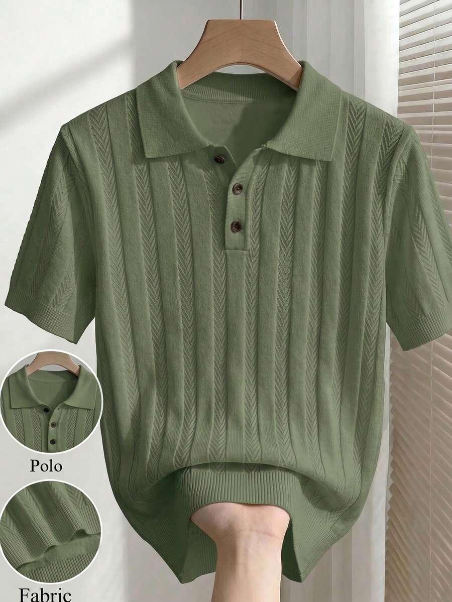 Manfinity CityGents European And American New Blogger Stylish Design Casual Men's Pullover Knit Sweater, White Knit Sweater - Olive Green - View 1