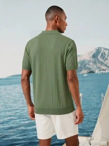 Manfinity CityGents European And American New Blogger Stylish Design Casual Men's Pullover Knit Sweater, White Knit Sweater - Olive Green - View 7