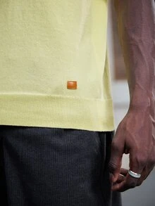 Mainfolk Men's Fashion Casual Pullover Knit Sweater - Yellow - View 5