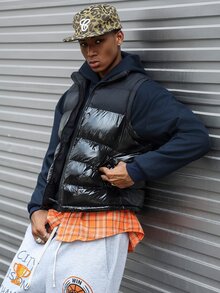 Major Grit 男士無袖冬季填充背心外套，禮品 - 黑色 - 查看 6