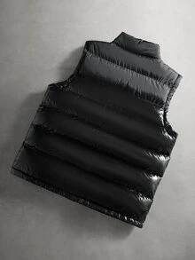 Major Grit 男士無袖冬季填充背心外套，禮品 - 黑色 - 查看 4
