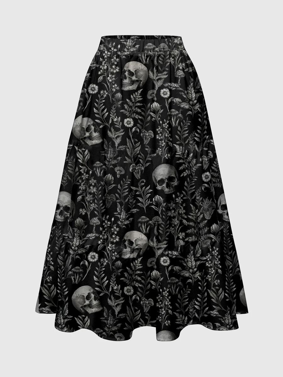 ROMWE Gothic Floral Elegant Vacation Dark Gothic Umbrella Skirt Plus Size - Black - View 1