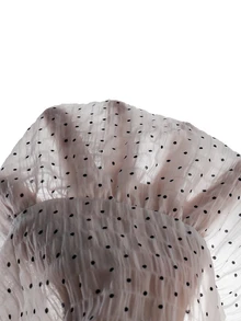 Girls' Casual Cute White And Black Polka Dot Shirt, Soft And Fashionable Design, Suitable For Fall Vacation, Travel, School And Daily Wear - White - View 6