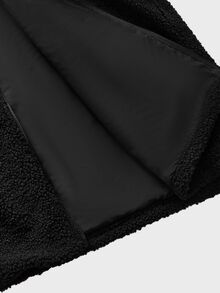 EASEVO Men's Plus Size Black High Neck Fleece Vest Halloween Winter Party Autumn  - Black - View 9