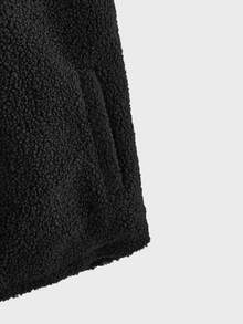 EASEVO Men's Plus Size Black High Neck Fleece Vest Halloween Winter Party Autumn  - Black - View 6