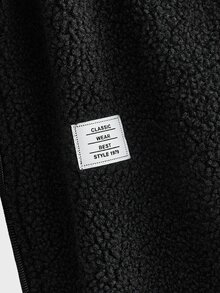 EASEVO Men's Plus Size Black High Neck Fleece Vest Halloween Winter Party Autumn  - Black - View 5