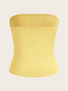 Sweetina Solid Tube Top - Yellow - View 4