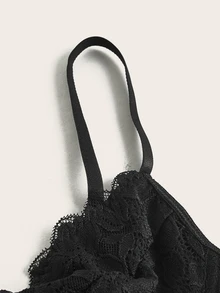 Sweetina Lace Cami Black Corset Top - Black - View 5