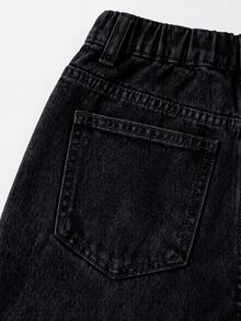 SHEIN Tween女孩牛仔褲 2026秋冬新款 女孩寬腿牛仔褲 可愛愛心刺繡 Y2K學院風街頭休閒復古 刺繡圖案 破洞設計 日常穿著 校園通勤 派對 返校季 聖誕雪花水洗 爆款刺繡 - 黑色 - 查看 8