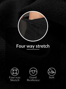 Flexra Plus Size Women's Summer Casual Criss-Cross Waist Elastic Denim Mini Skirt - Black - View 9