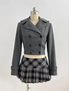 Elamini 2026 New Women's Autumn/Winter Casual Cute Playful Jacket – Perfect For Commuting, Office Wear, And Preppy Style; Slim-Fitting And Flattering - Grey - View 5
