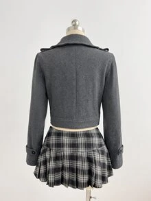 Elamini 2026 New Women's Autumn/Winter Casual Cute Playful Jacket – Perfect For Commuting, Office Wear, And Preppy Style; Slim-Fitting And Flattering - Grey - View 3