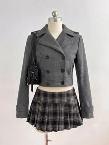 Elamini 2026 New Women's Autumn/Winter Casual Cute Playful Jacket – Perfect For Commuting, Office Wear, And Preppy Style; Slim-Fitting And Flattering - Grey - View 4