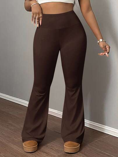 Slaydiva Plus Size Women High Waist Elastic Yoga Pants, Slimming Fitness Leggings, Casual Minimalist Trousers/Winter