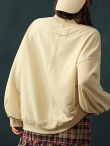 Bohemela Sweatshirt Lengan Panjang Wanita Motif Bunga Digital untuk Pakaian Kasual Sehari-hari - Kuning - View 6