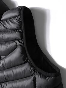 Manfinity Roghcode جاكيت رجالية كلاسيكية بسحاب مبطنة حرارياً - الأسود - مشاهدة 7