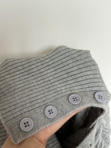 Aloruh Sweater Rajut Kabel Slim-Fit Abu-abu untuk Wanita Musim Gugur/Dingin – Bergaya, Hangat, Lengan Panjang, dan Serbaguna (Kerah yang Dapat Diubah) - Grey - View 8