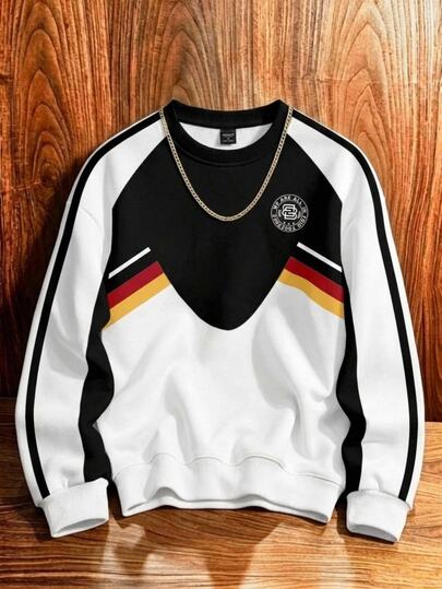 Manfinity Campus Court Aesthetic Post--Soccer Inspired Graphic Design Men's Pullover Pullover Sweatshirt, Gift For Men