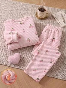兒童青少年女孩休閒日常百搭舒適家居服 秋季 - 彩色 - 查看 2