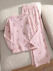 兒童青少年女孩休閒日常百搭舒適家居服 秋季 - 彩色 - 查看 4