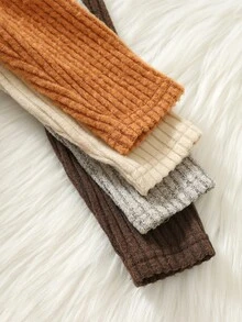 SHEIN Baby Boy Knitted Soft Mock Neck Long Sleeve Autumn Bodysuit 4pcs -Piece Set, Versatile And Comfortable - Multicolor - View 8
