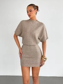 Siren Gaze Autumn New Apricot All-Match Versatile Knit Dress For Women - Apricot - View 3