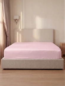 HONEYMOON 1pc Soft Comfortable Solid Color Fitted Sheet, Bed Cover Protector, Lightweight Breathable, 9.84 Inch/25cm Deep Pocket, Machine Washable, Fits All Bed Sizes, Suitable For Dorms And Guest Rooms (Pillowcases Not Included), Back To School Dorm Essentials, Bedding, Light Pink - Baby Pink - View 10