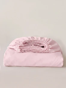 HONEYMOON 1pc Soft Comfortable Solid Color Fitted Sheet, Bed Cover Protector, Lightweight Breathable, 9.84 Inch/25cm Deep Pocket, Machine Washable, Fits All Bed Sizes, Suitable For Dorms And Guest Rooms (Pillowcases Not Included), Back To School Dorm Essentials, Bedding, Light Pink - Baby Pink - View 6