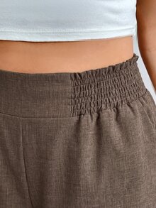 Enliva 2026 Spring/Summer Elastic Waist Plus Size Shorts, Suitable For Casual Baggy Traditional Outings, Vacation, Commuting Formal Beach Brown - Brown - View 9