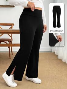 Enliva Plus Size Pants Fall - Black - View 10
