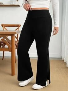 Enliva Plus Size Pants Fall - Black - View 7